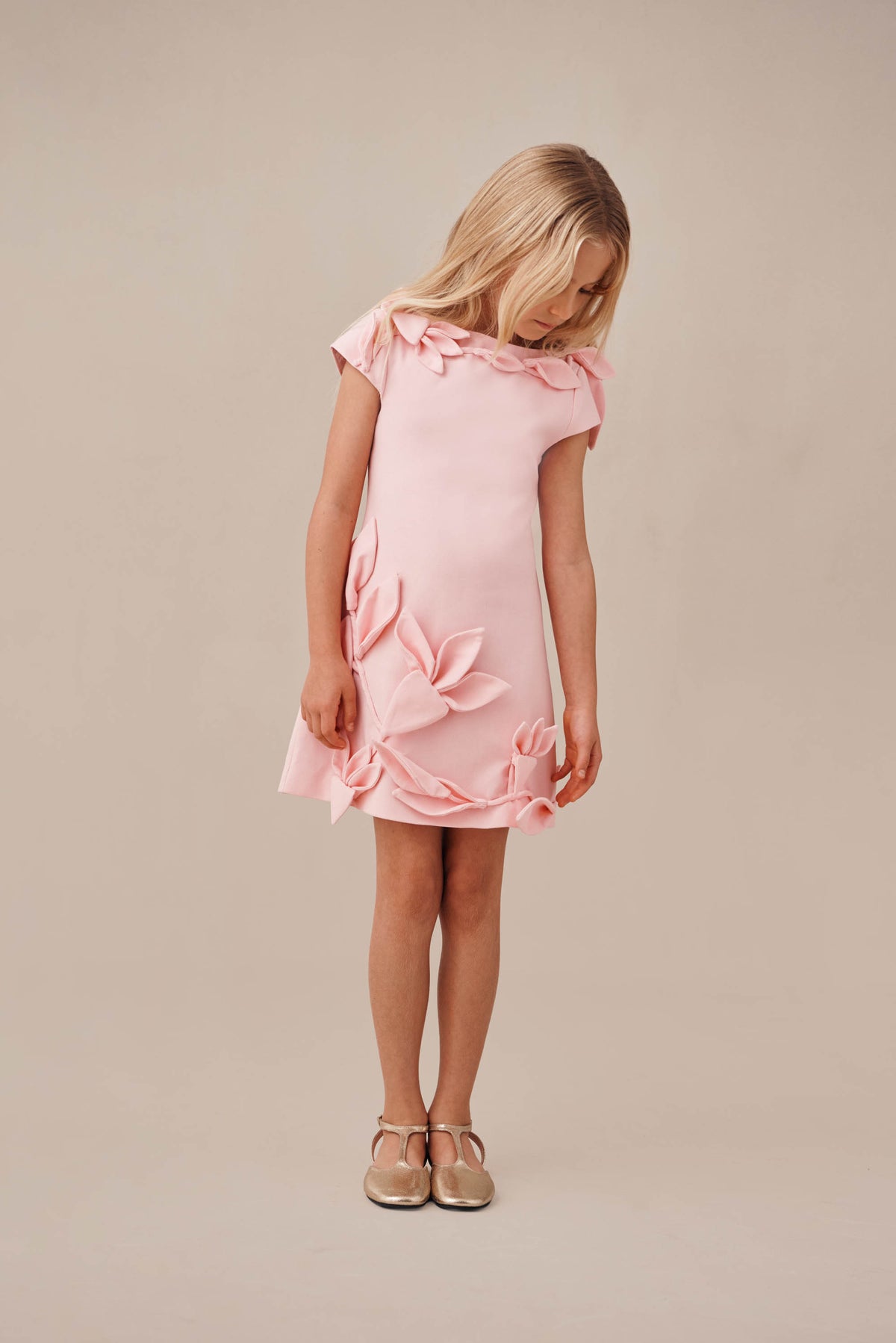 KIDS WISTERIA DRESS - PETAL PINK