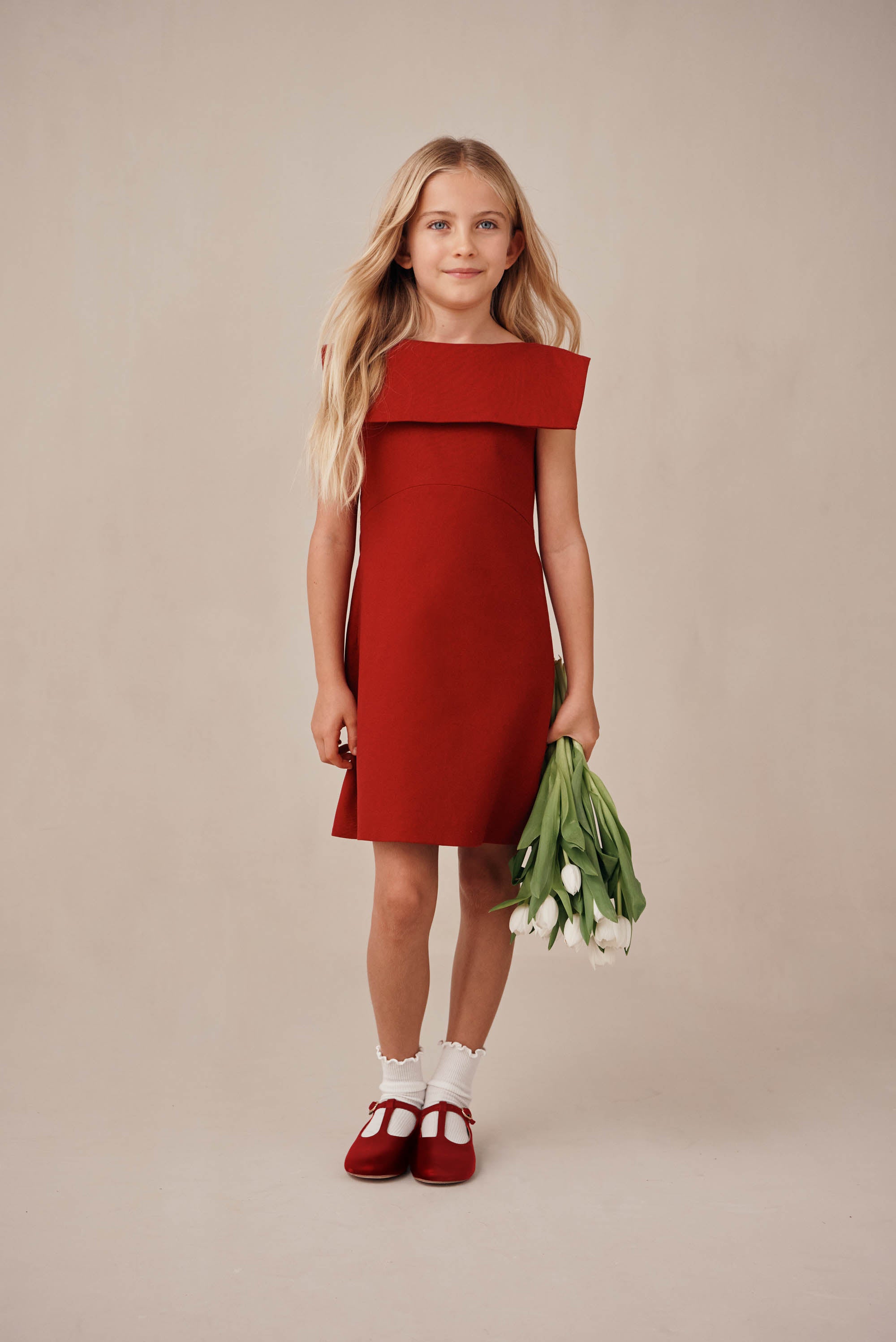 KIDS NADYA DRESS - MERLOT