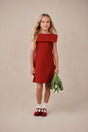 KIDS NADYA DRESS - MERLOT