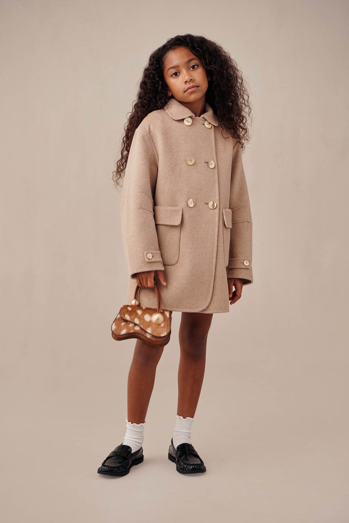KIDS TULI REVERISBLE COAT - TAUPE