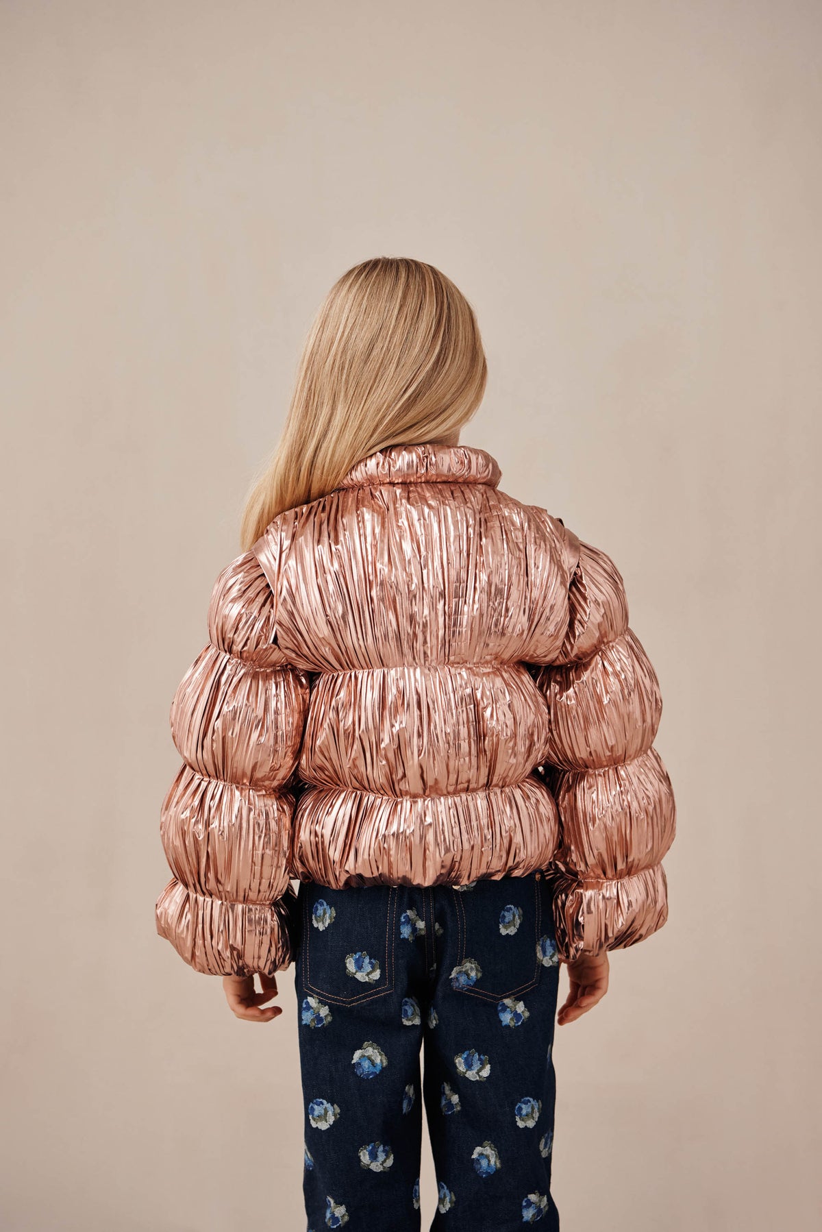 KIDS FRANNIE CONVERTIBLE JACKET - PETAL METALLIC
