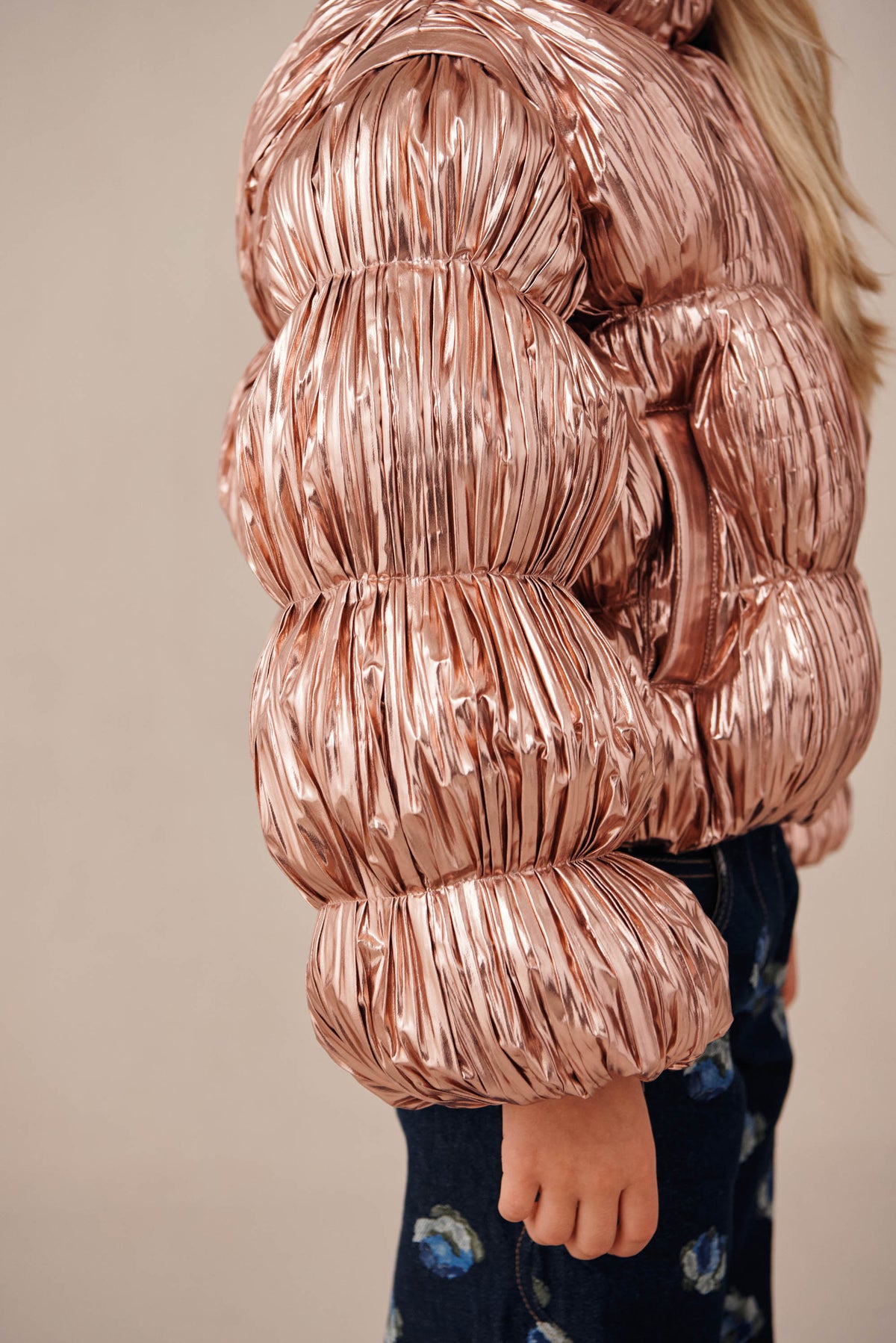 KIDS FRANNIE CONVERTIBLE JACKET - PETAL METALLIC