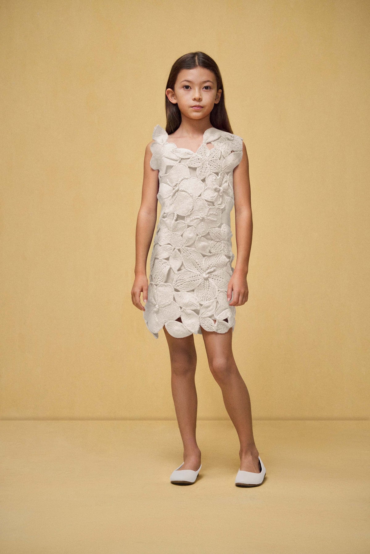 KIDS MEIRA DRESS - OFF WHITE