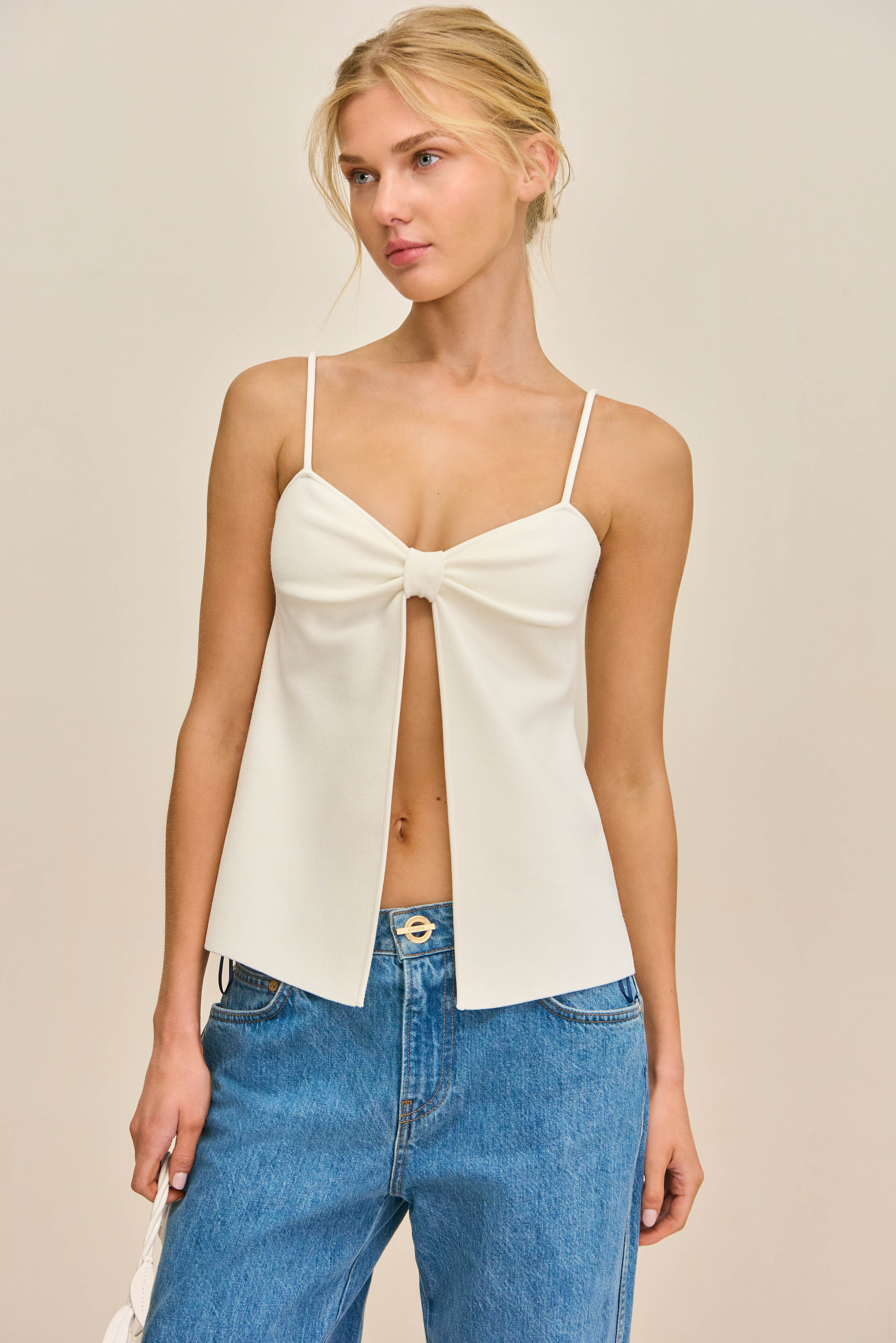 LENNON KNIT TOP - OFF WHITE