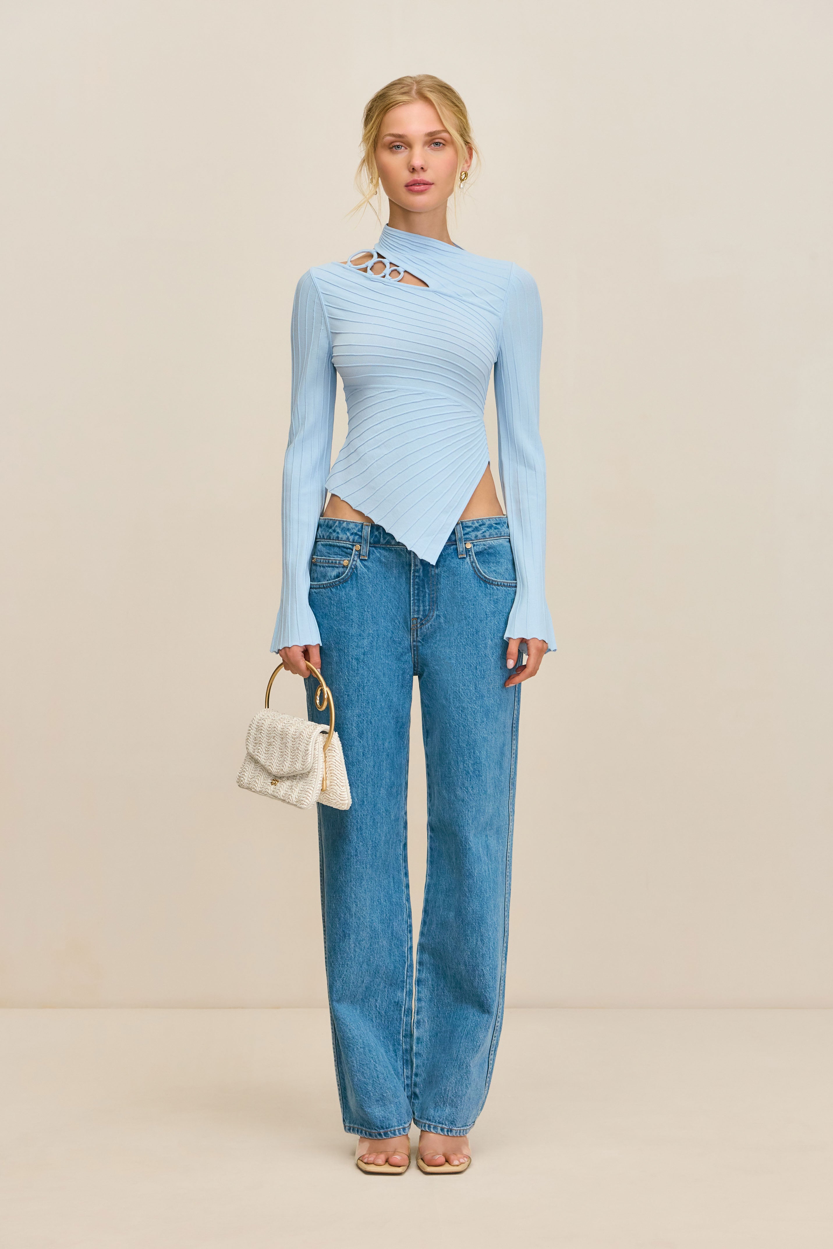 TAYLA KNIT TOP - COASTAL