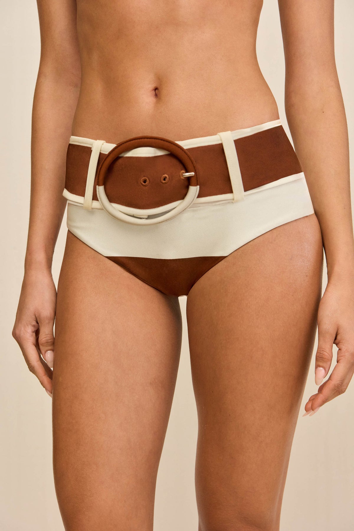 TAREK BIKINI BOTTOM - LARGE SADDLE STRIPE
