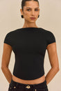 VIRGINIANA KNIT TOP - BLACK