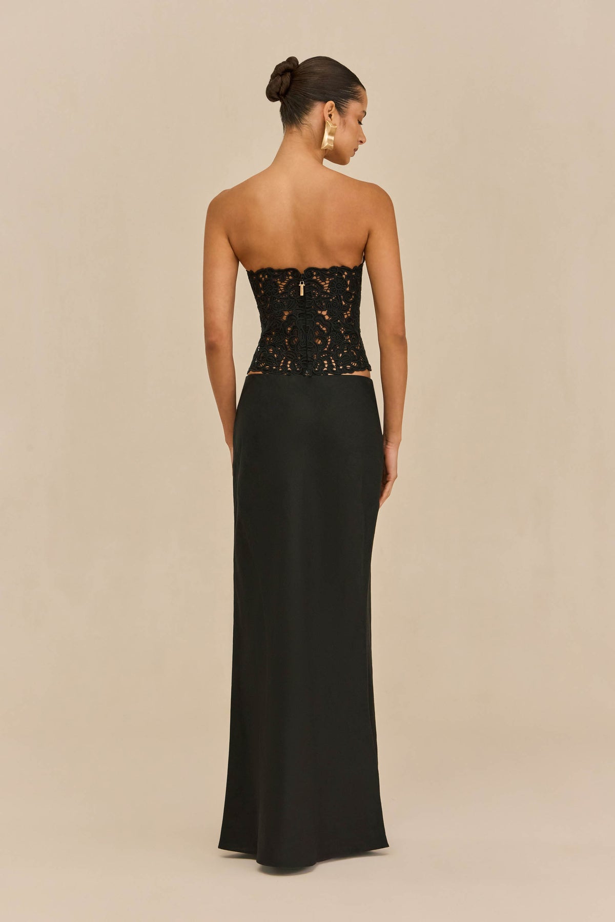 CHANTEL SKIRT - BLACK LINEN