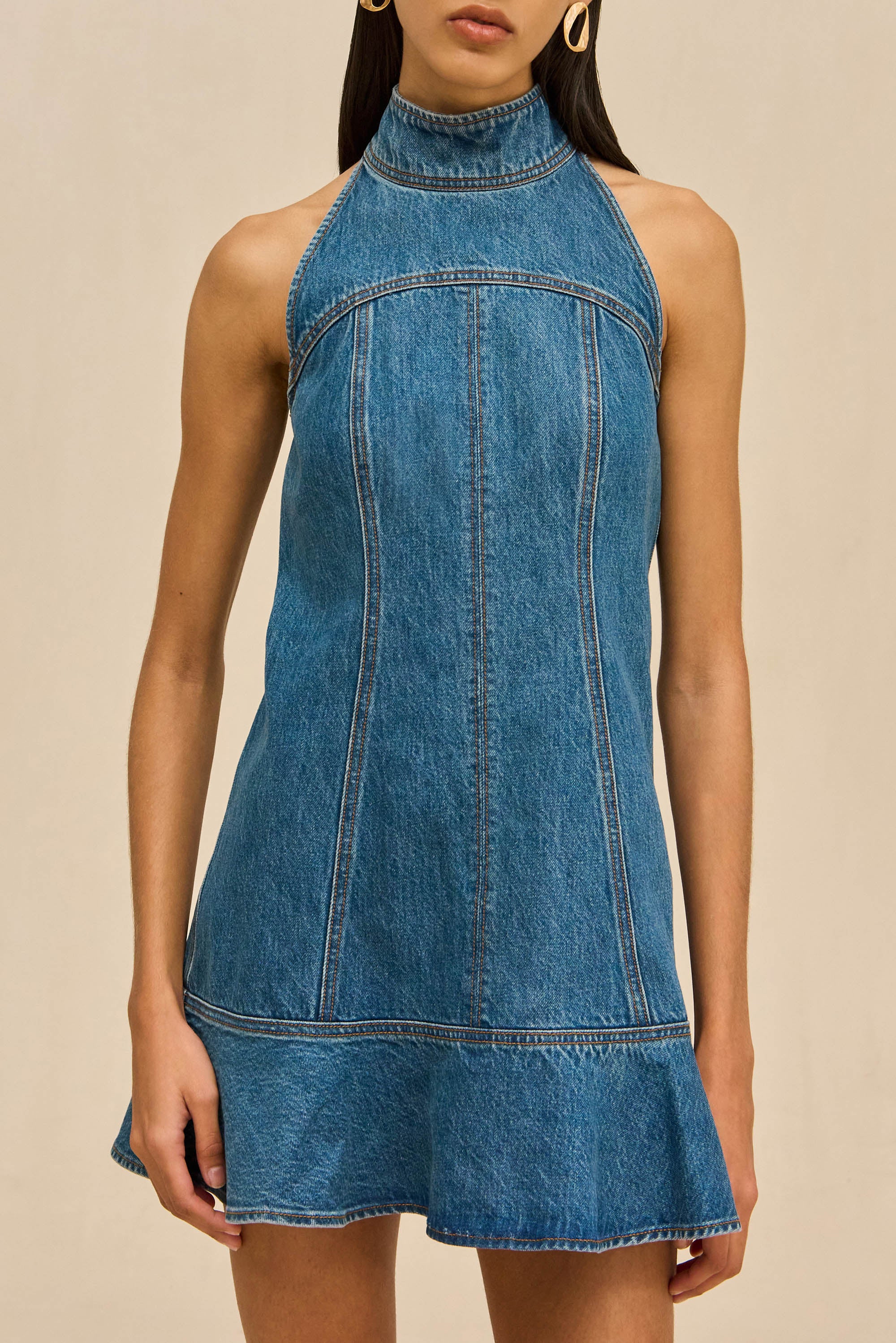 NEROLI DRESS - MEDIUM WASH BLUE
