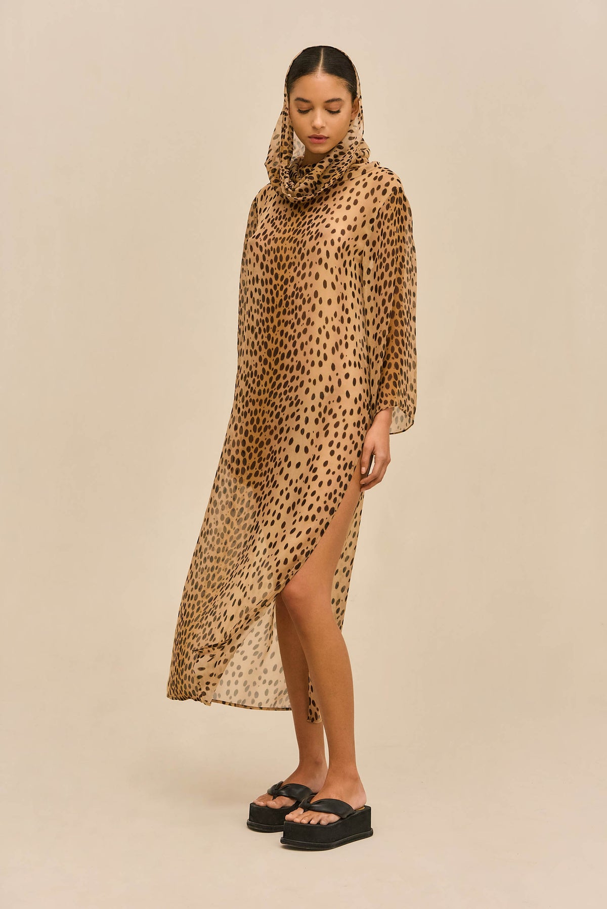 GAIANNE COVER UP DRESS - CHEETAH