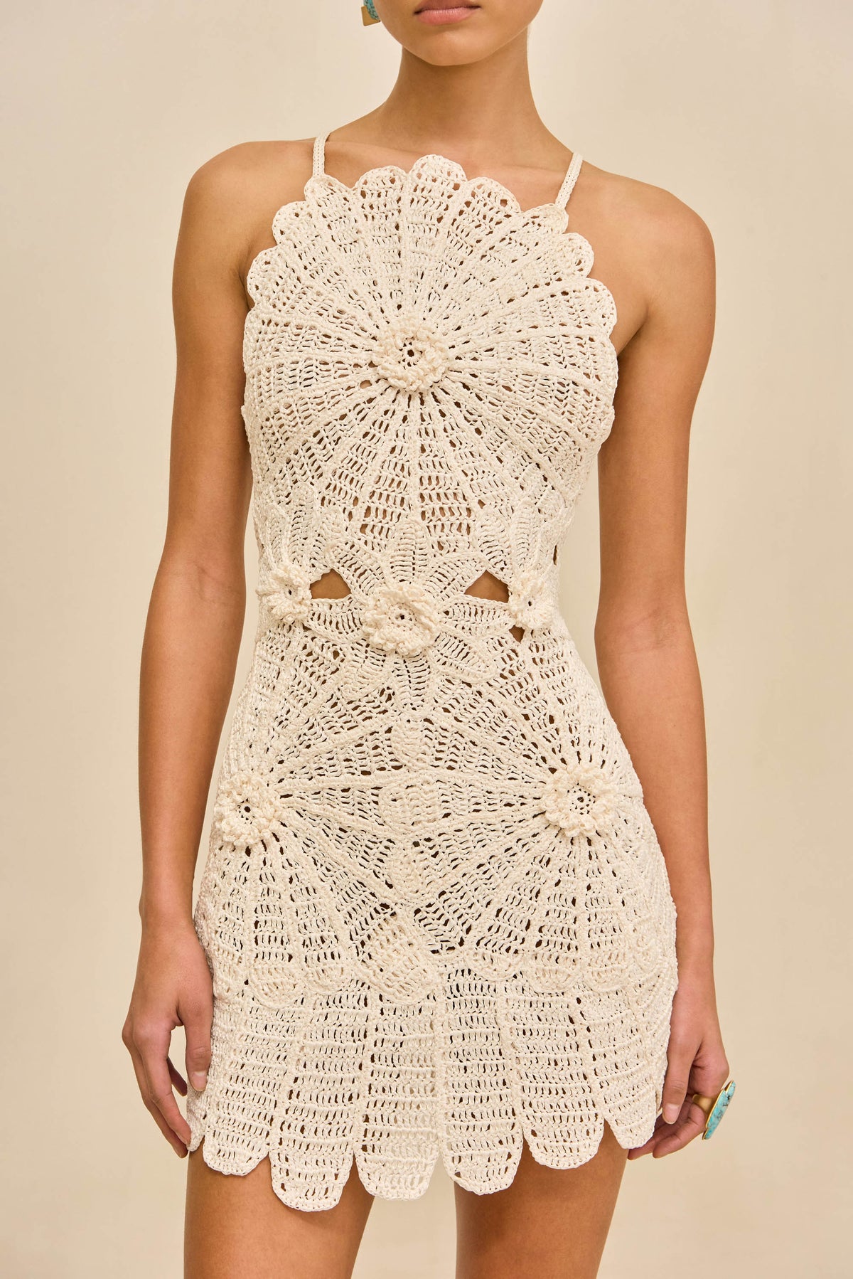 SAMELIA CROCHET DRESS - OFF WHITE