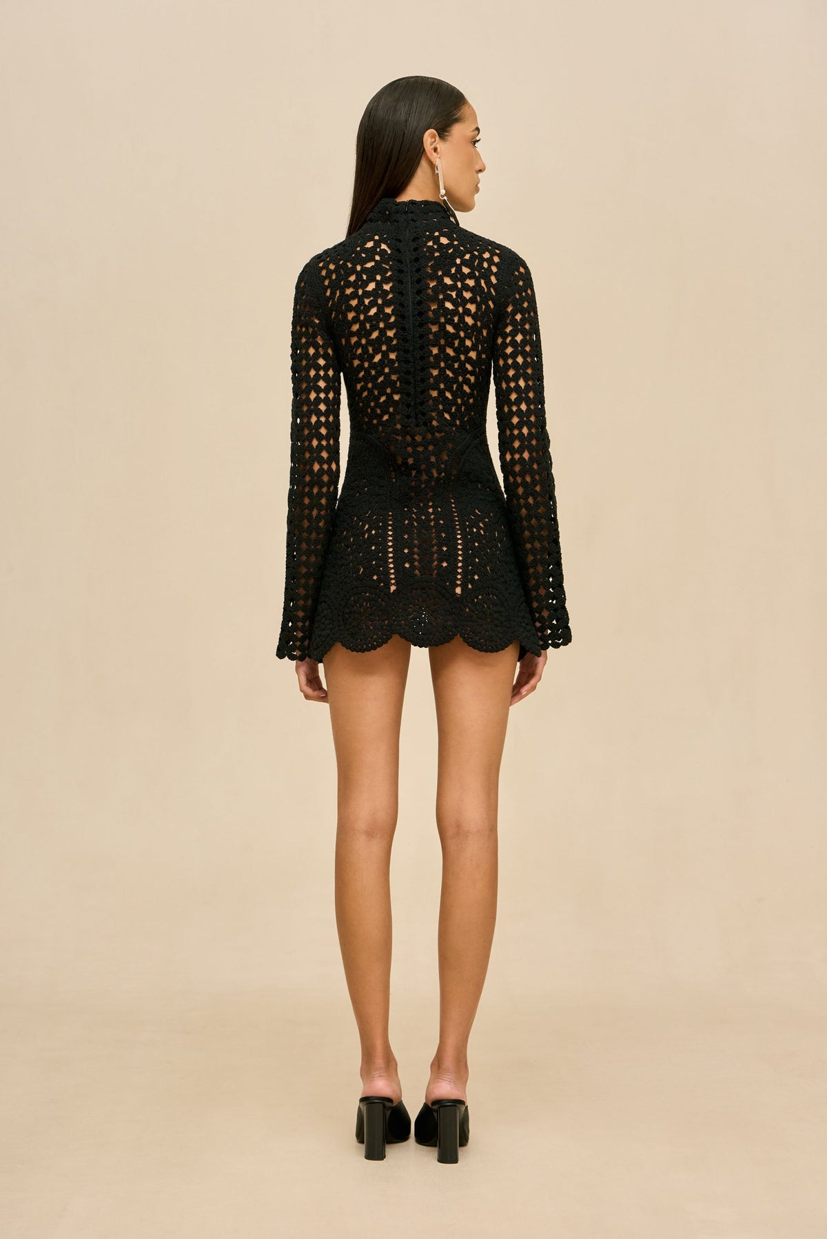 JEMMA CROCHET DRESS - BLACK