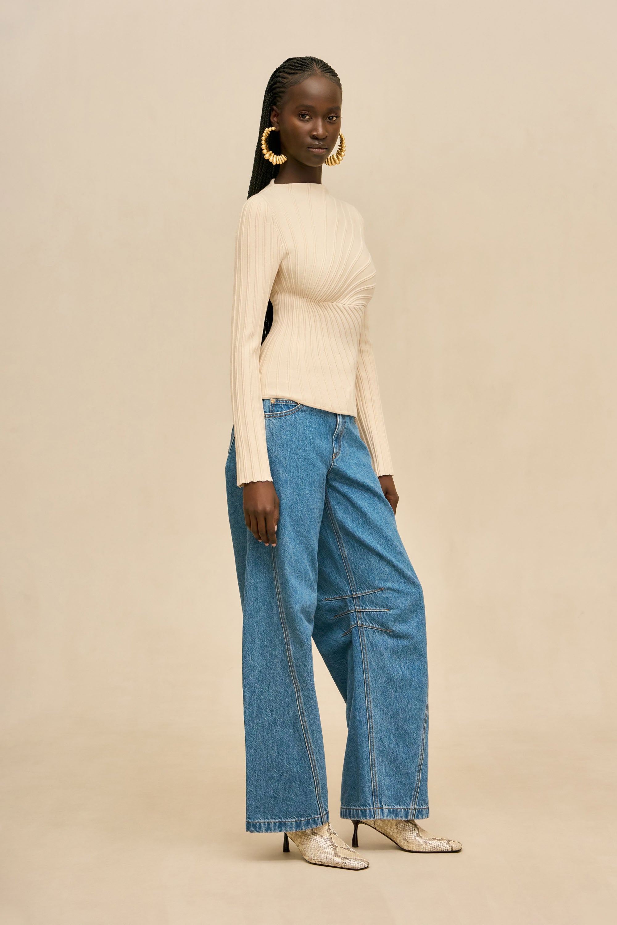 ANBER DENIM PANT - STONE WASH