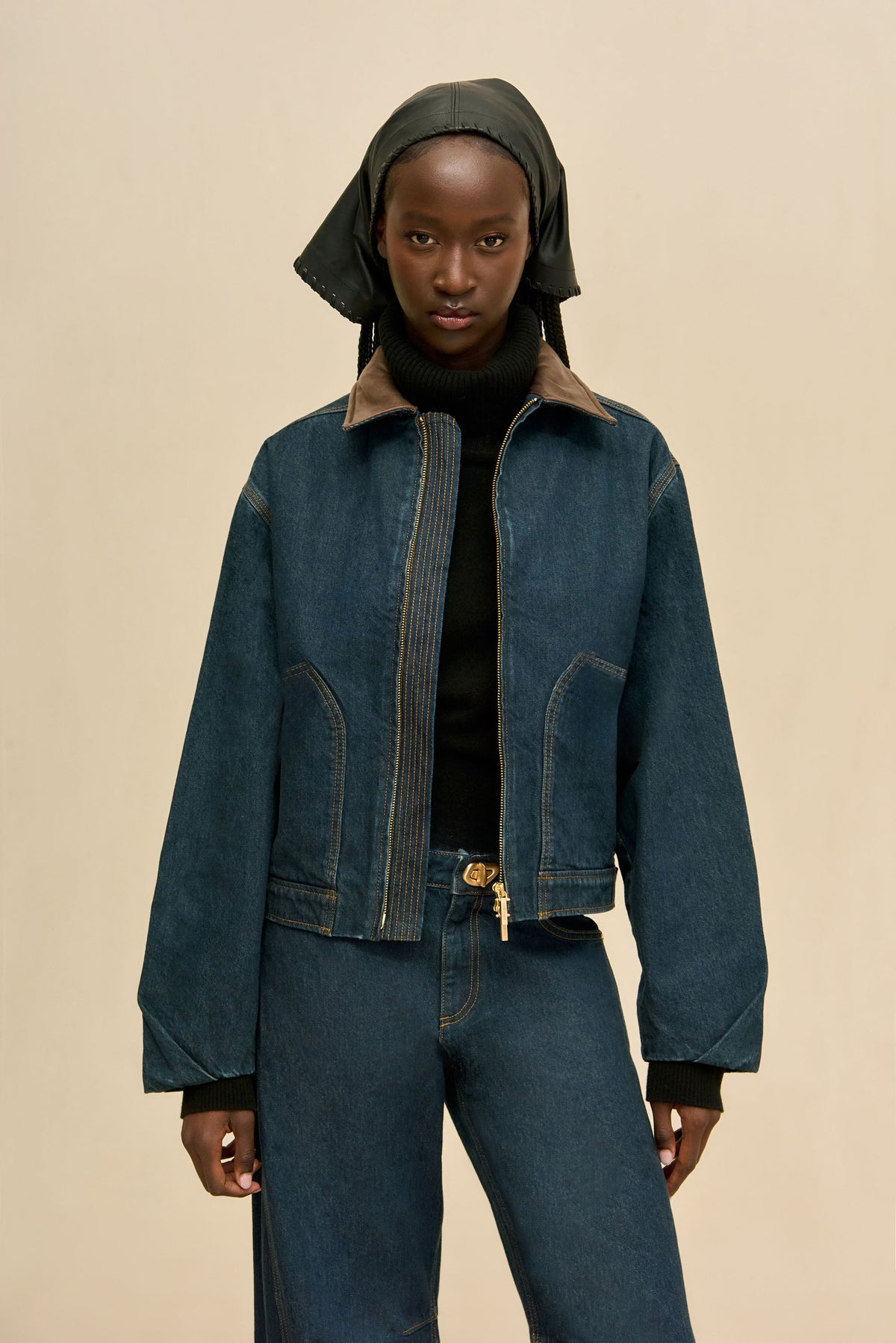 ODINE DENIM JACKET - INDIGO KHAKI