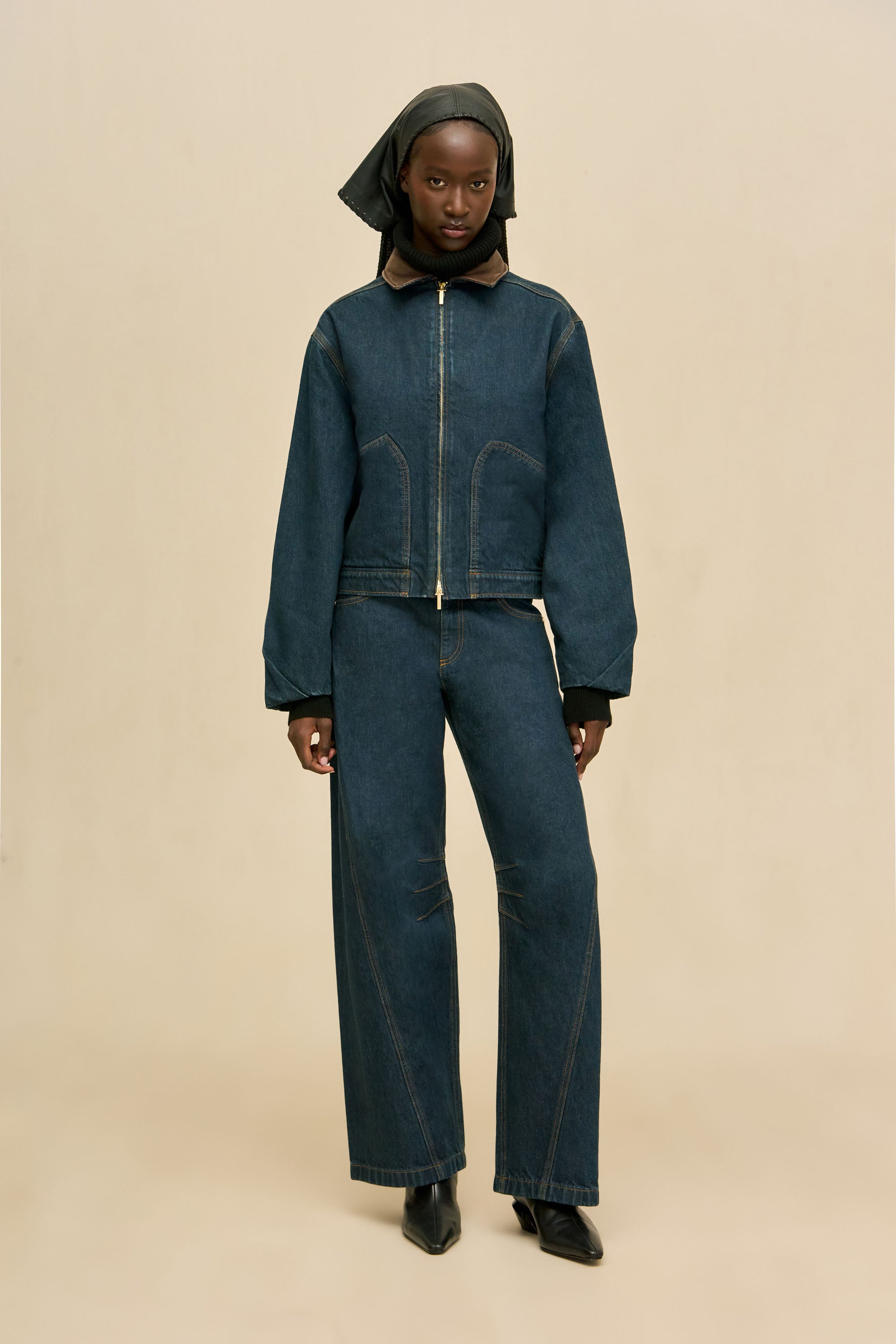 ODINE DENIM JACKET - INDIGO KHAKI