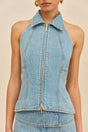 JILL DENIM TOP - VINTAGE BLUE