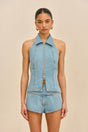 JILL DENIM TOP - VINTAGE BLUE