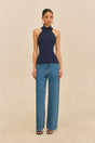 WAKE KNIT TOP - DEEP LAKE