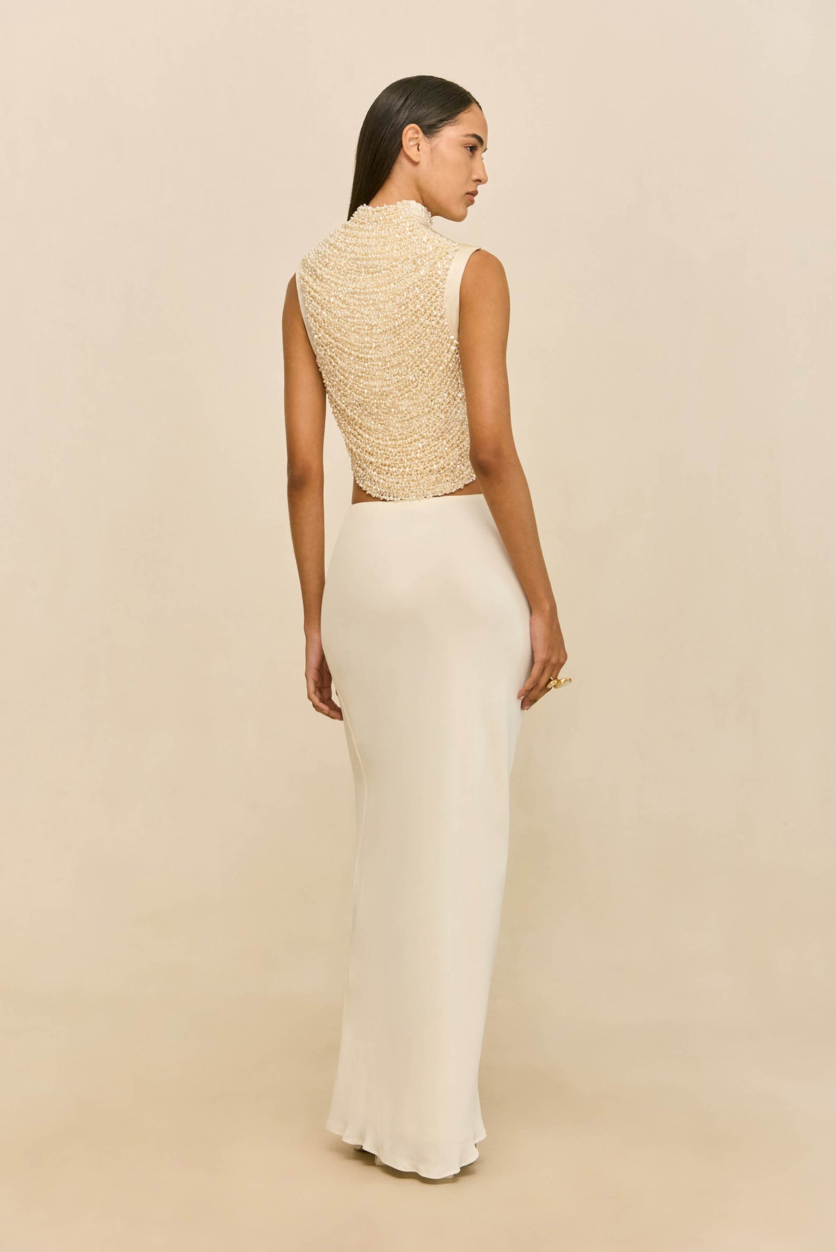CHANTEL SKIRT - OFF WHITE CREPE