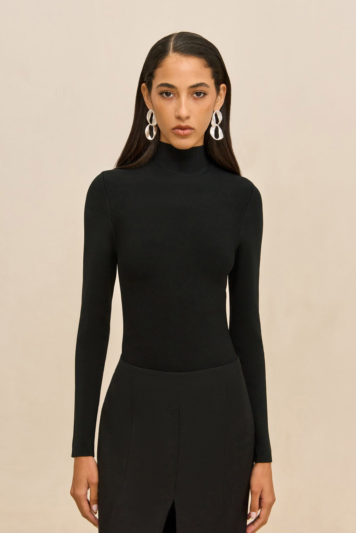 IZEL KNIT BODYSUIT - BLACK