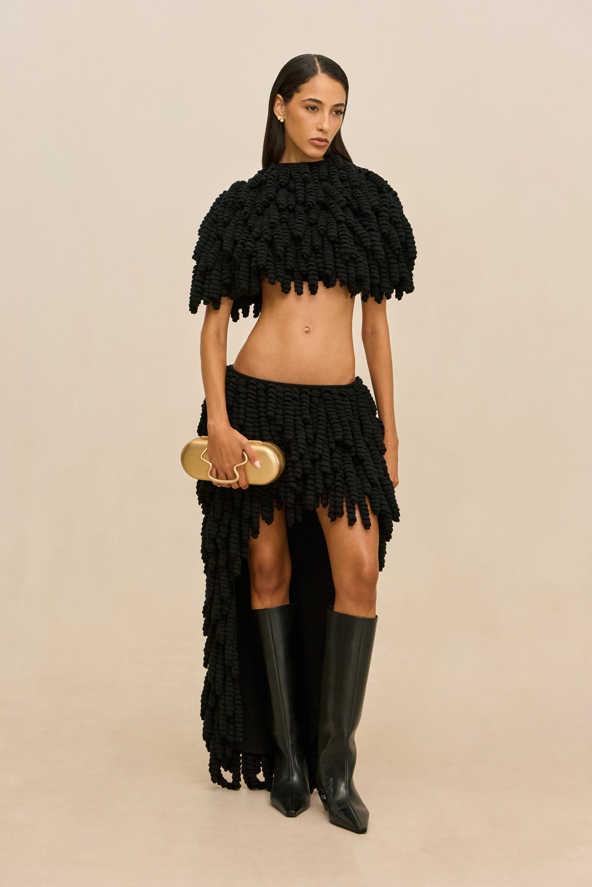 KEZIAH KNIT SKIRT - BLACK