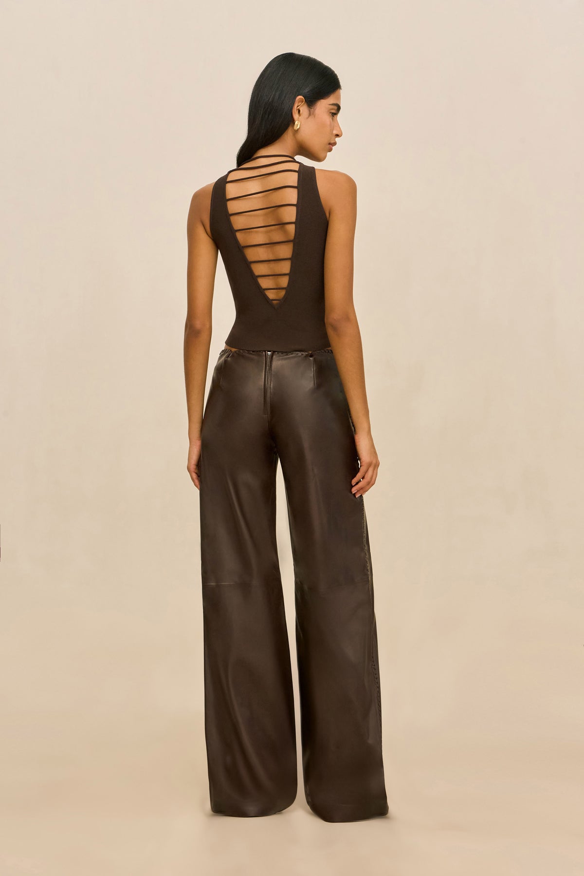 RHENEA LEATHER PANT - WREN