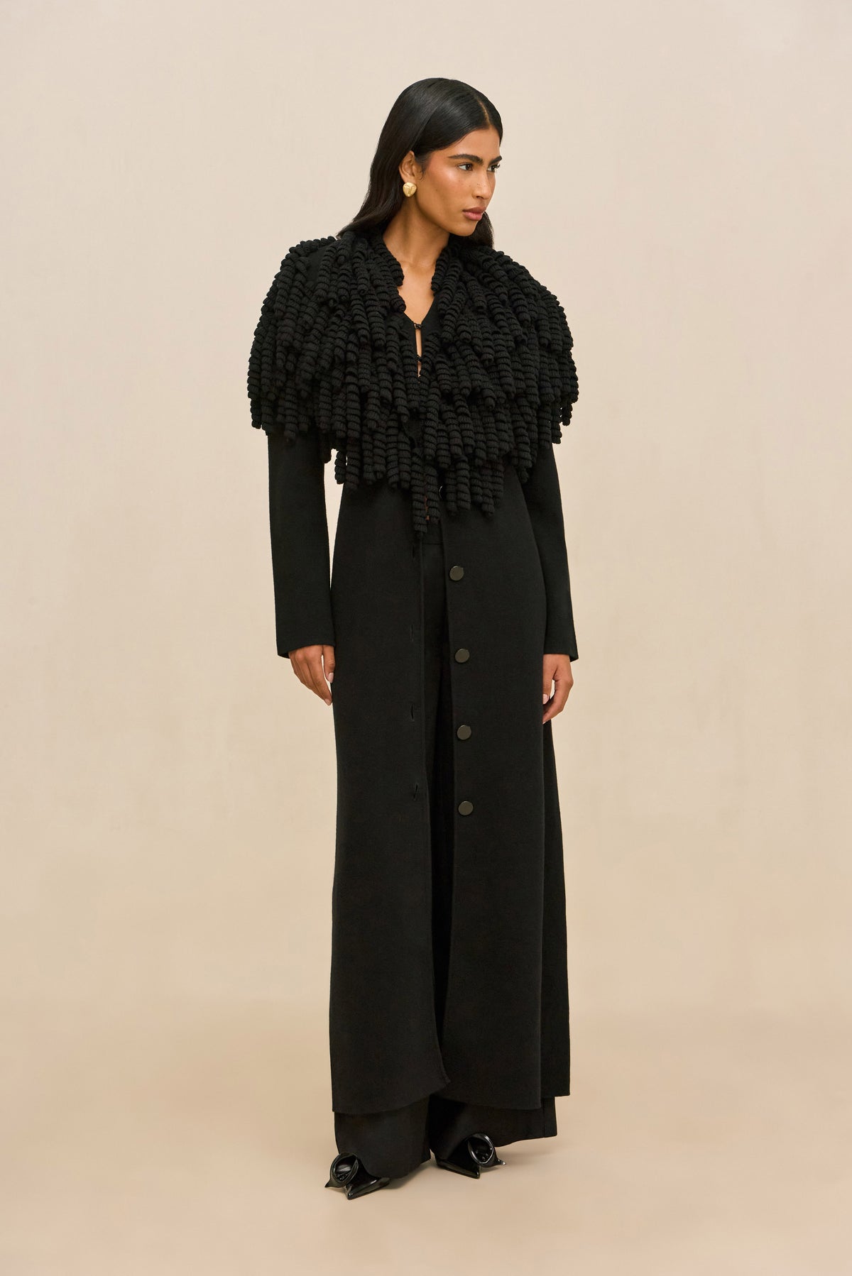 MEENA KNIT COAT - BLACK