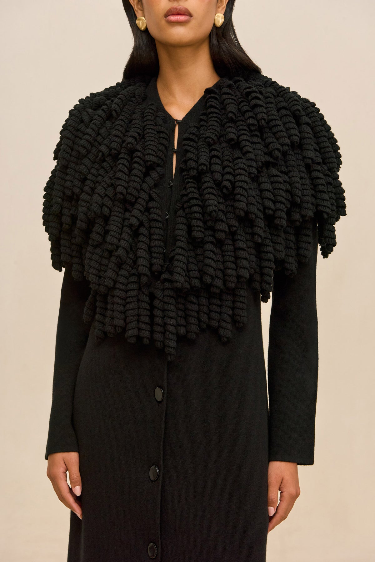 MEENA KNIT COAT - BLACK