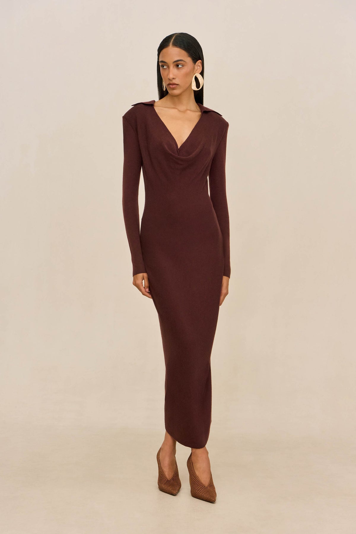 OTTAVIA KNIT DRESS - BORDEAUX