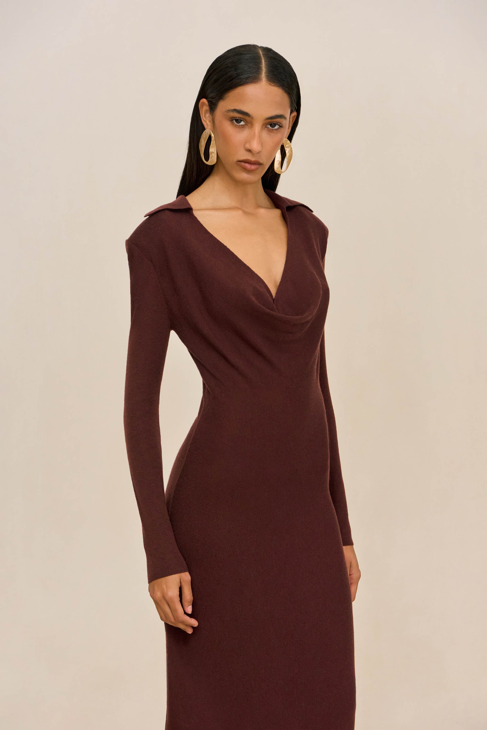 OTTAVIA KNIT DRESS - BORDEAUX