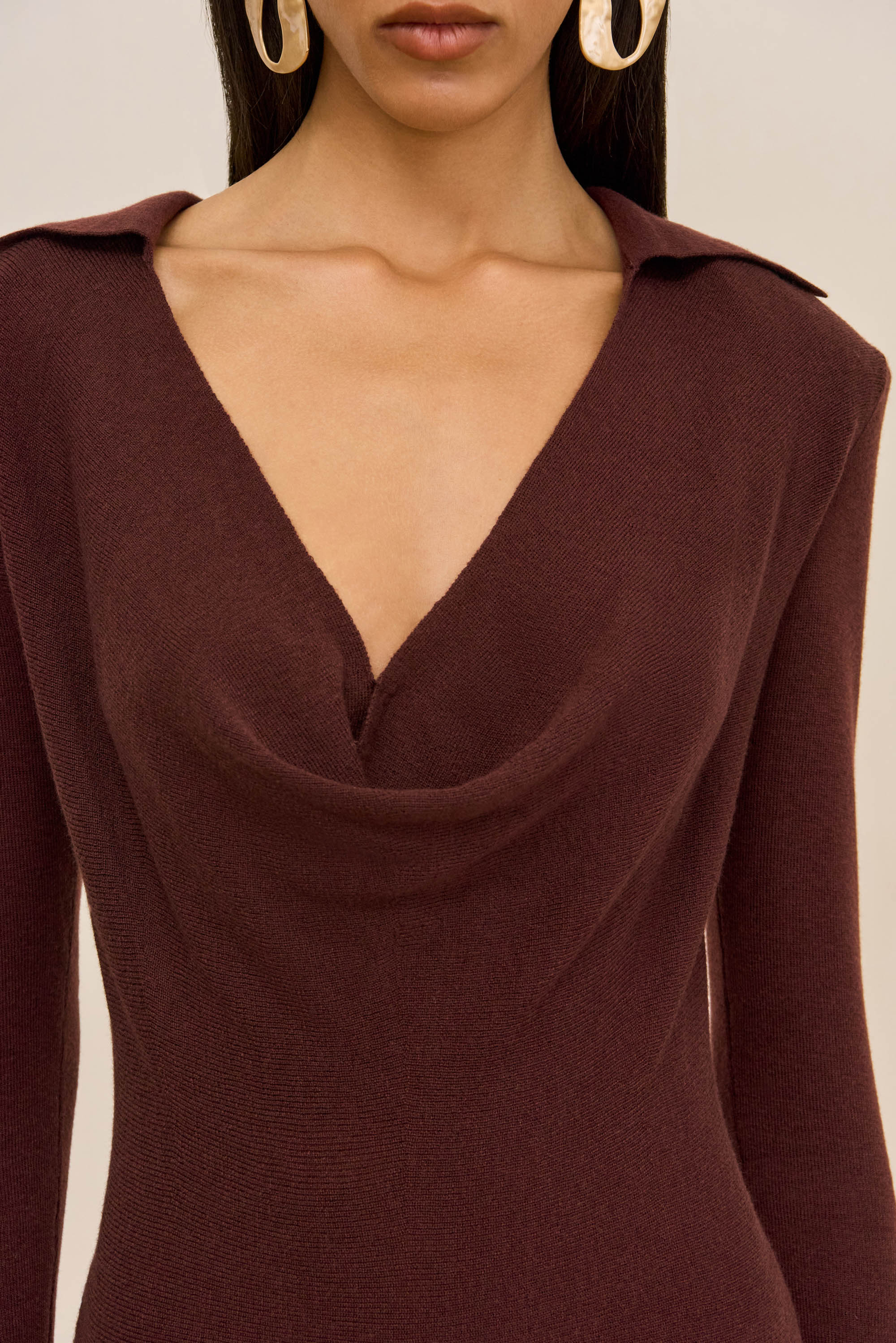 OTTAVIA KNIT DRESS - BORDEAUX