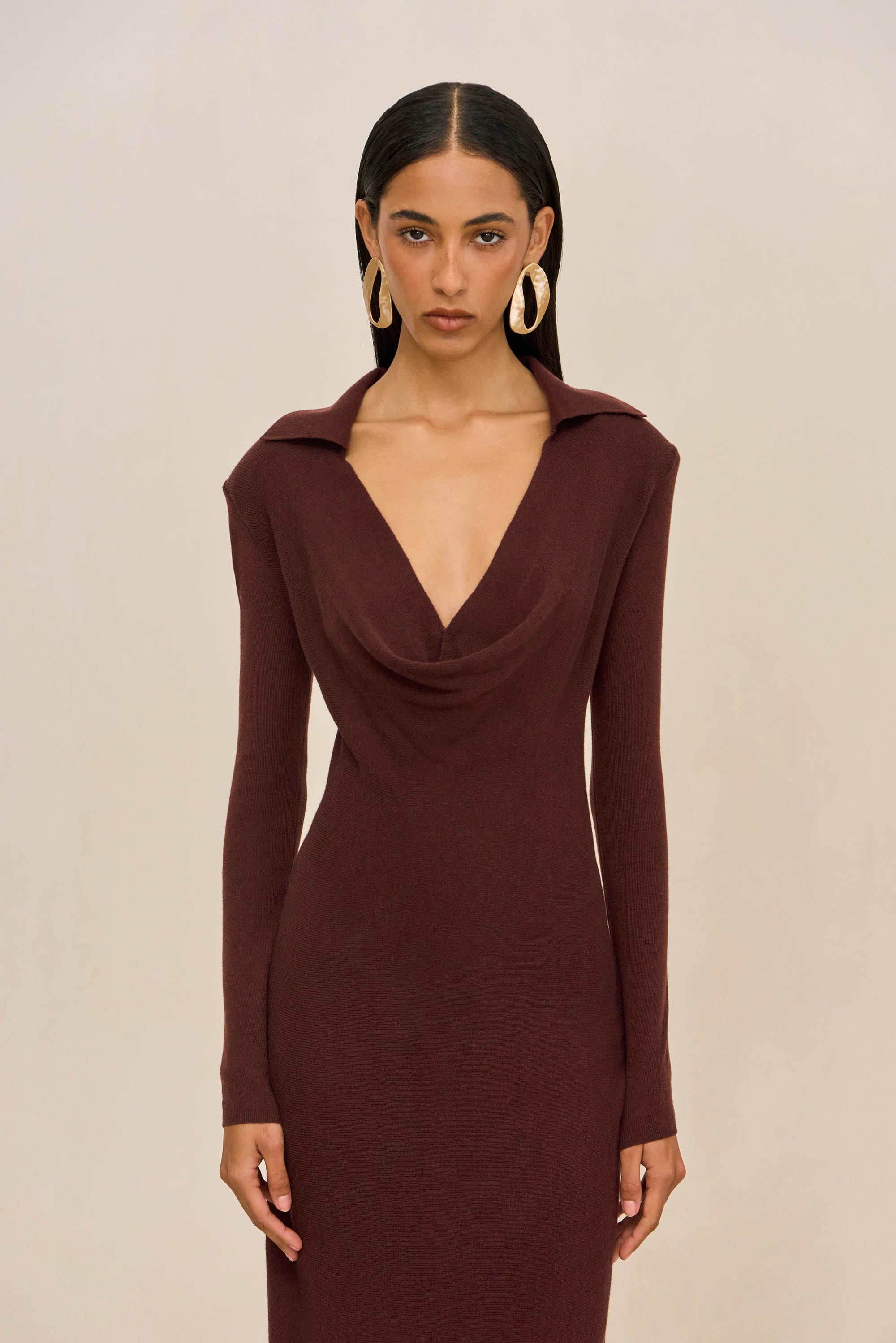 OTTAVIA KNIT DRESS - BORDEAUX