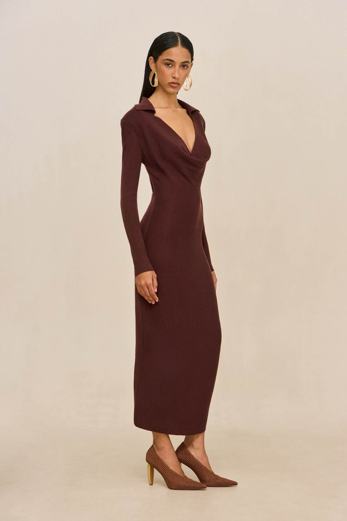 OTTAVIA KNIT DRESS - BORDEAUX