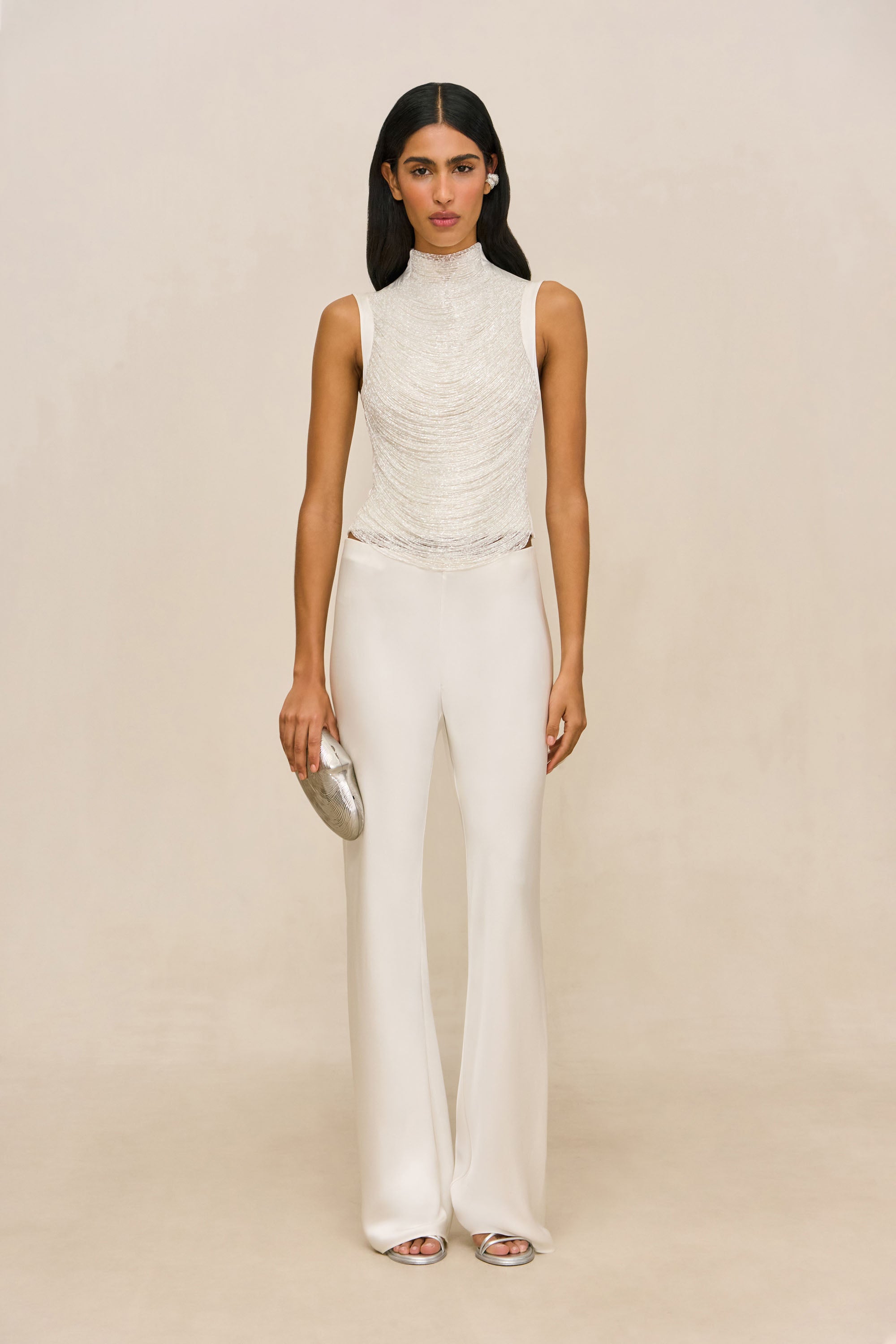 SARA SILK PANT - OFF WHITE