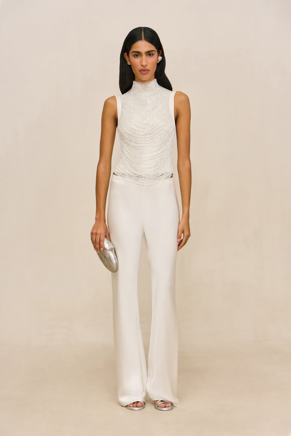 SARA SILK PANT - OFF WHITE