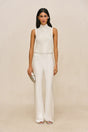 SARA SILK PANT - OFF WHITE