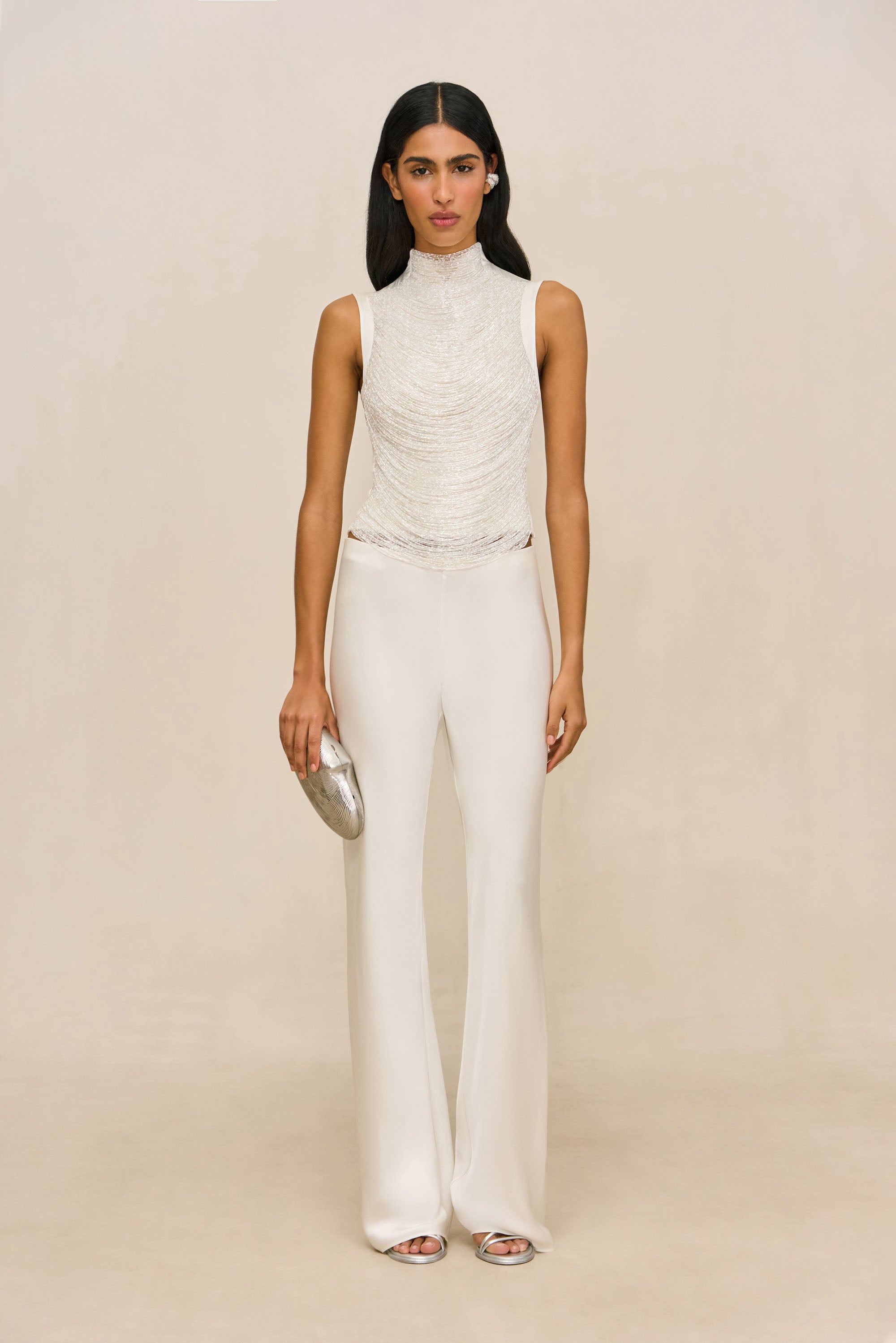 SARA SILK PANT - OFF WHITE