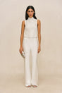 SARA SILK PANT - OFF WHITE