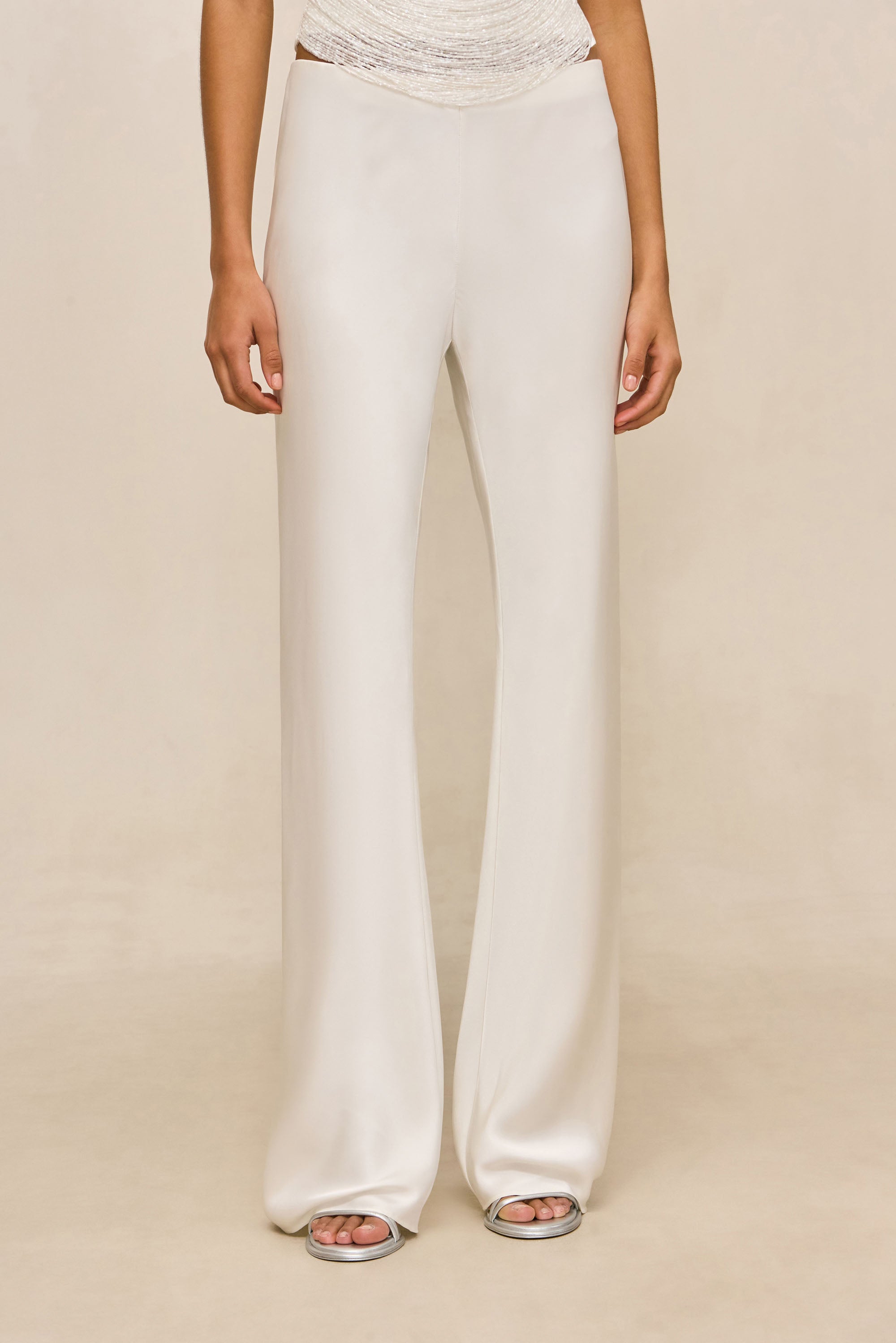 SARA SILK PANT - OFF WHITE