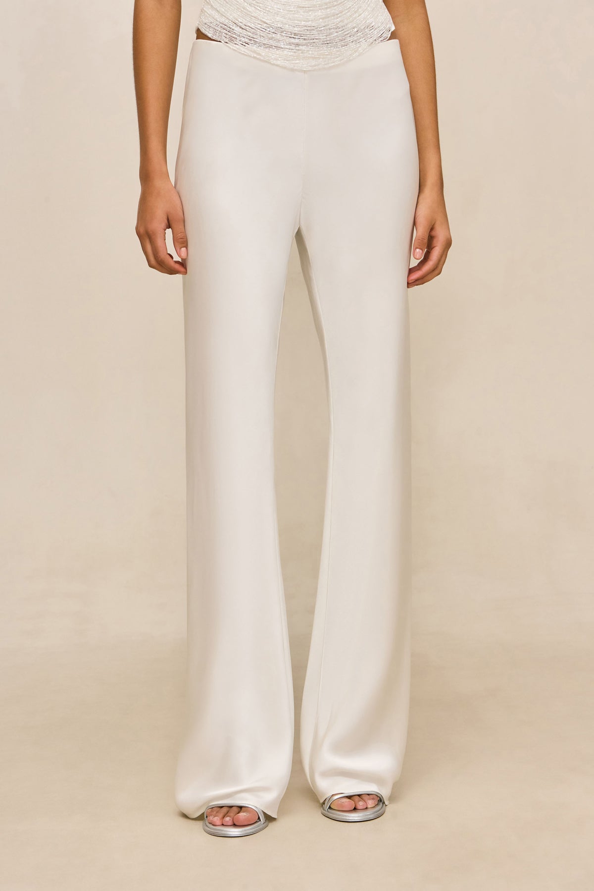 SARA SILK PANT - OFF WHITE