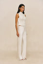 SARA SILK PANT - OFF WHITE