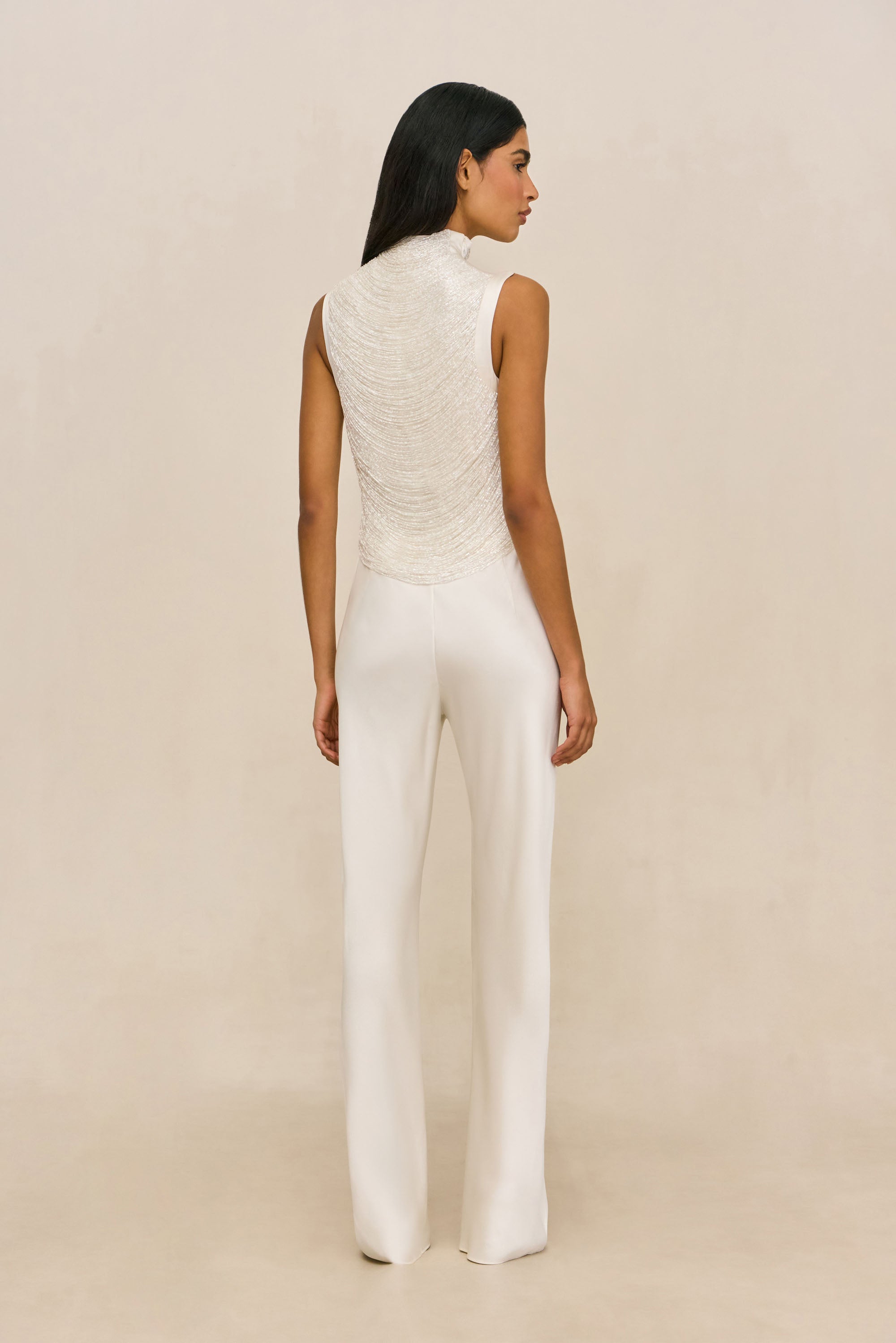 SARA SILK PANT - OFF WHITE