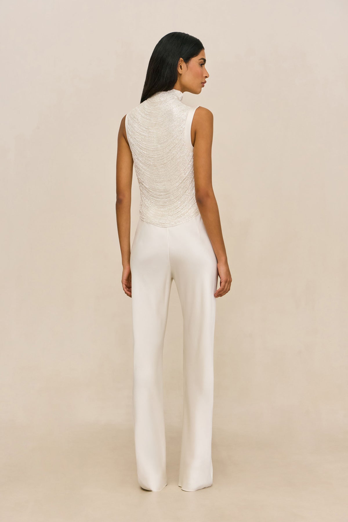SARA SILK PANT - OFF WHITE