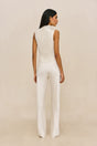 SARA SILK PANT - OFF WHITE