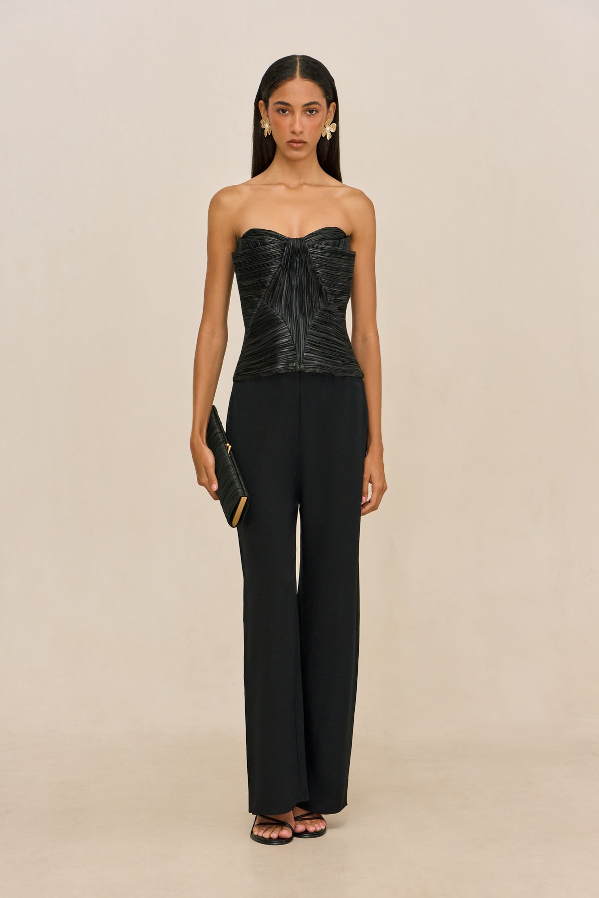 SARA SILK PANT - BLACK
