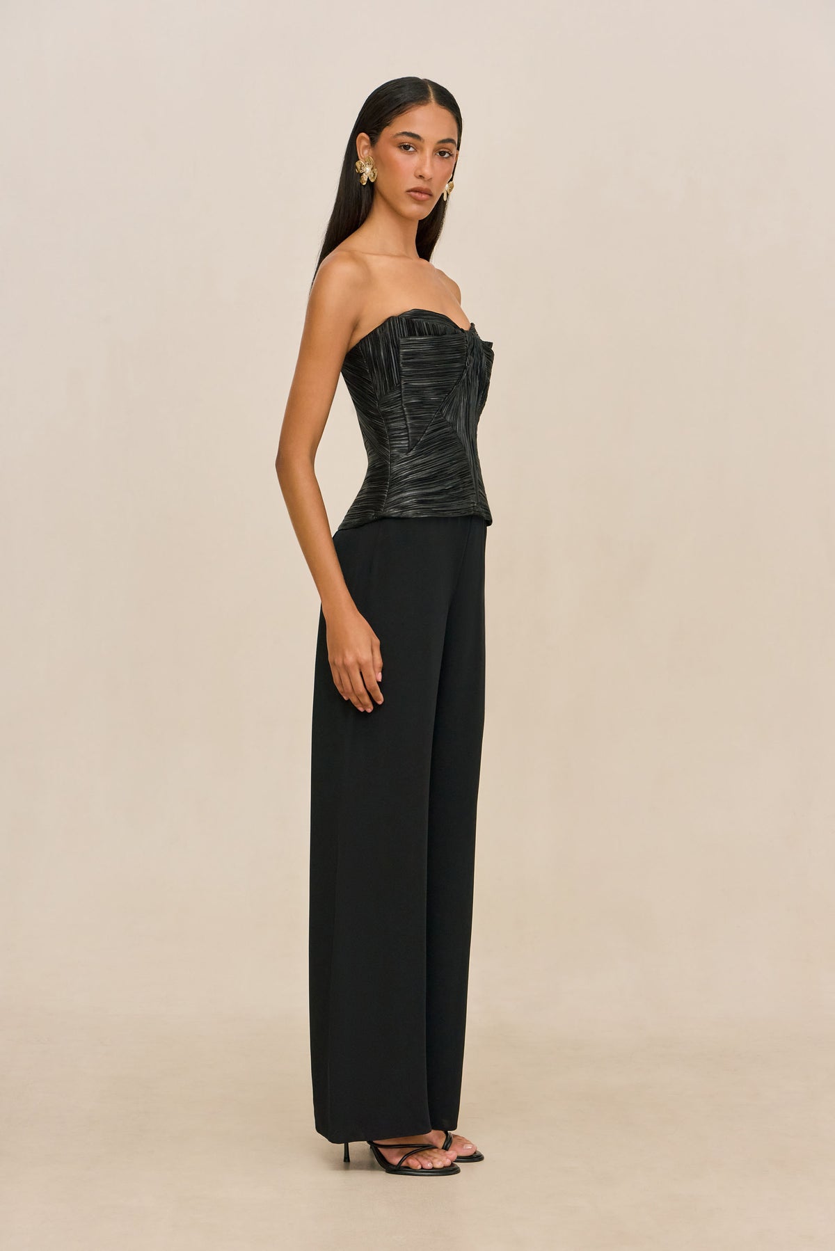 SARA SILK PANT - BLACK