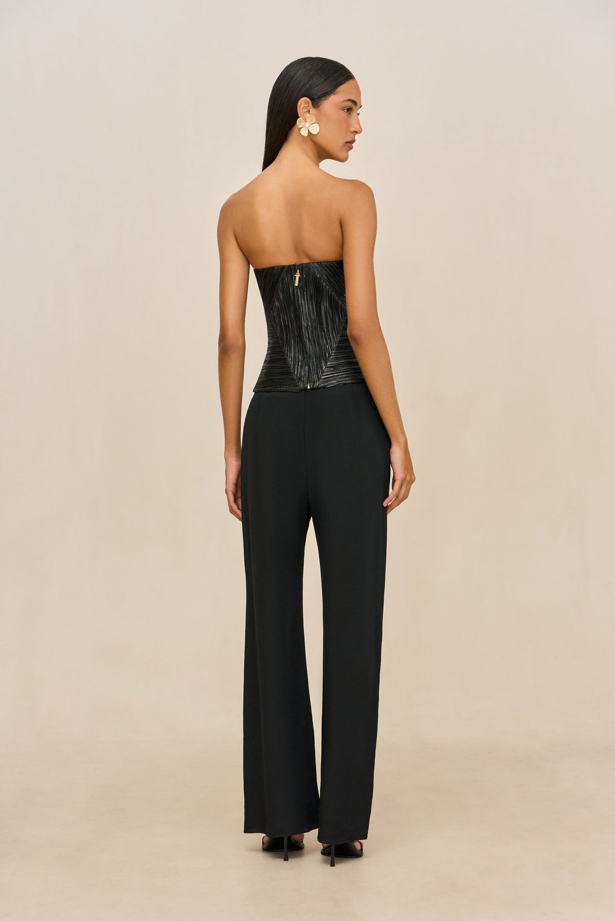 SARA SILK PANT - BLACK