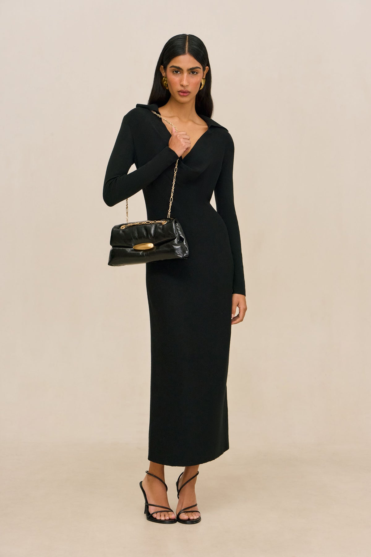 OTTAVIA KNIT DRESS - BLACK