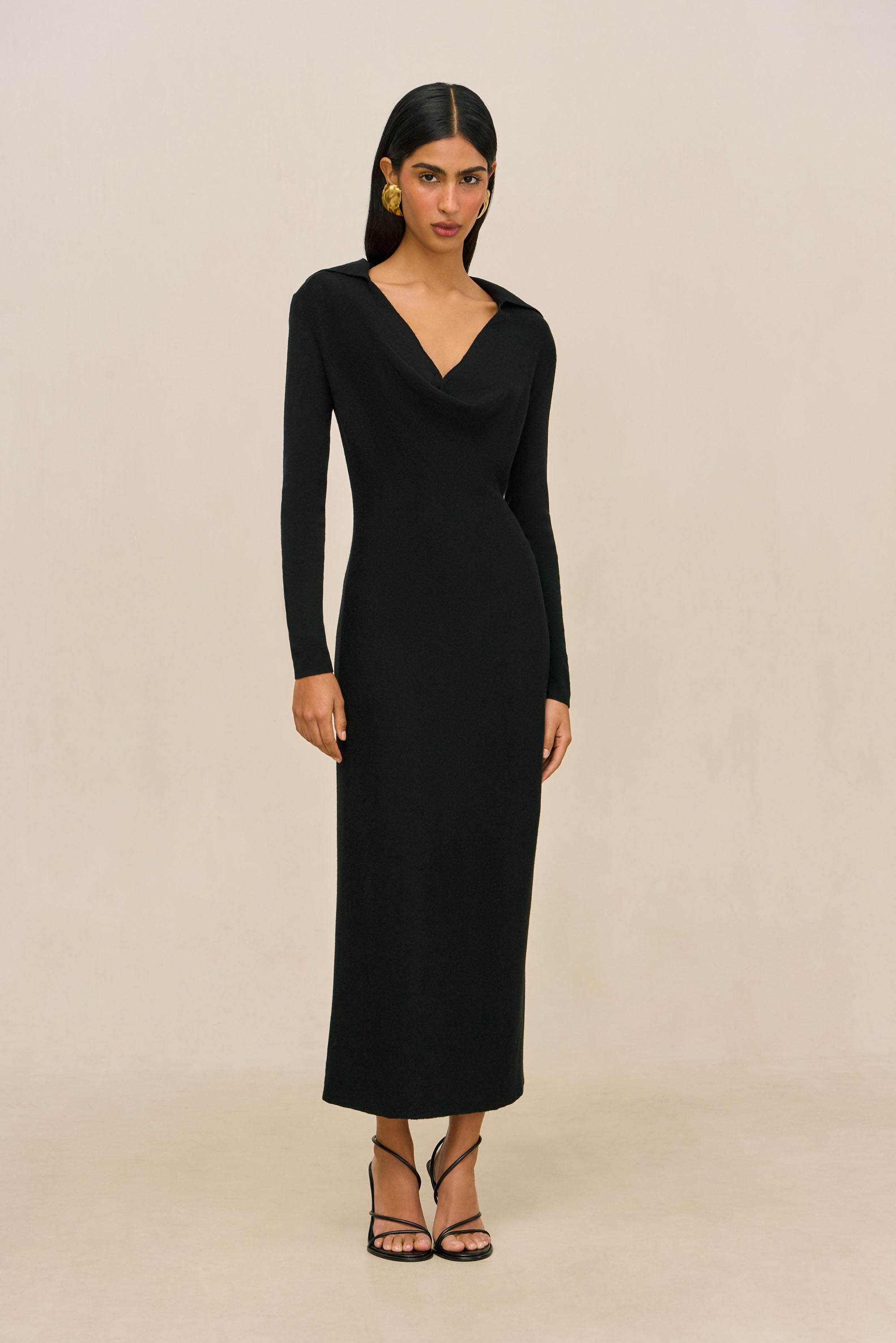OTTAVIA KNIT DRESS - BLACK