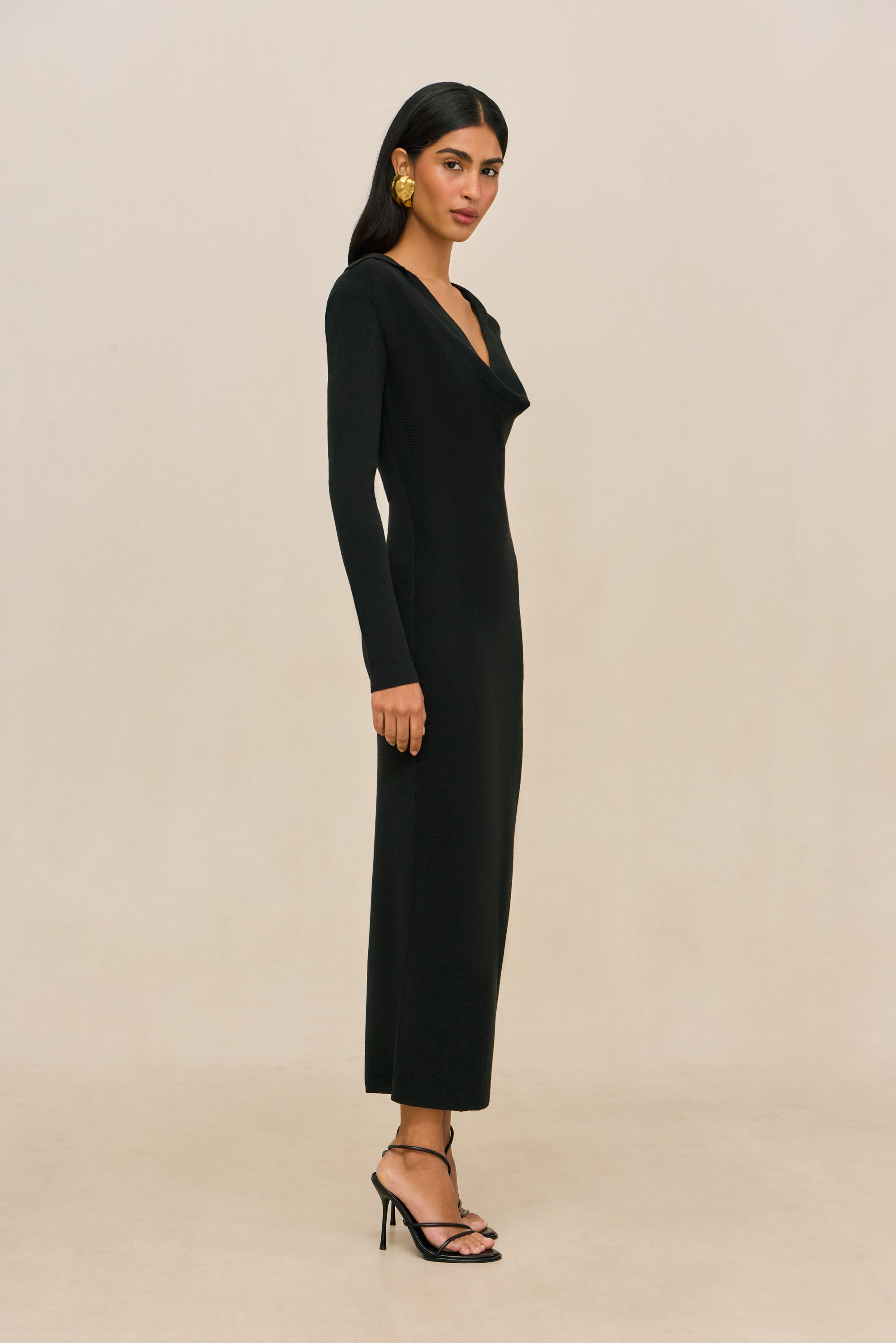 OTTAVIA KNIT DRESS - BLACK